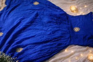 Royal Blue Embroidered Anarkali Gown