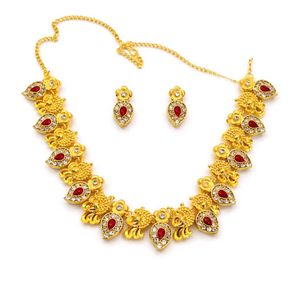 Gold Plated Necklace with Earrings Set
