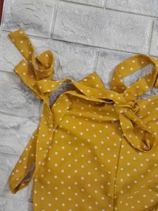 Cute Mustard Polka Dot Top