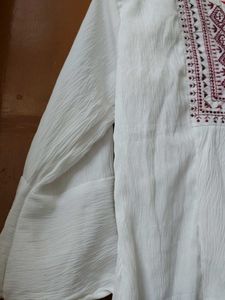 Embroidered White Tunic Top