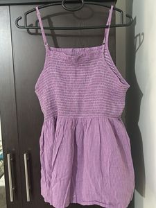 Zudio Purple Smocked Cami Top