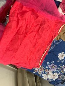 Hot Pink Floral Embroidered Dupatta