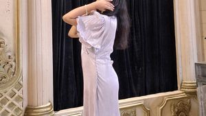 Elegant Metallic Pleated Maxi Dress