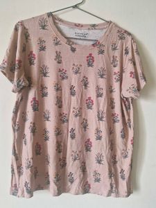 Floral Print T-Shirt and Black tshirt