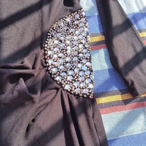 Elegant Black Embellished Dress