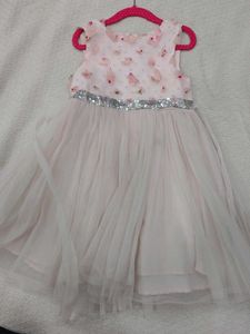 Girls Pink Tulle Dress with Sequins