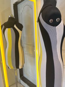 Striped Ribbed Bodycon Dress