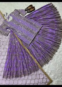 Stunning Sequined Lavender Lehenga Choli