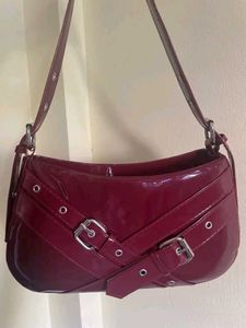 Burgundy Bag with Buckle Detail