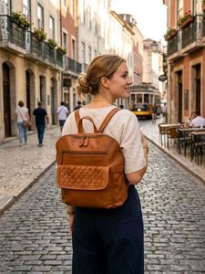 Stylish Brown Leather Backpack