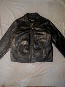vintage heavy leather jacket