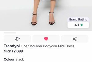 Trendyol  Black One-Shoulder Midi Dress