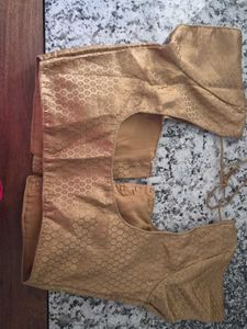 Elegant Gold Brocade Blouse