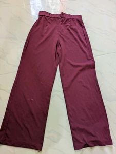 Maroon Wide Leg Pants