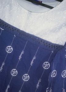 Stylish Blue Printed Kurta Tunic