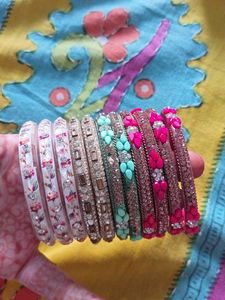 Set of Colorful Embellished Bangles