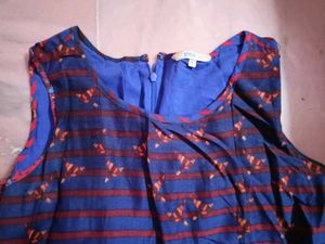 Stylish Blue & Red Printed Dress