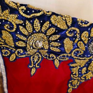 Red &amp; Gold Embroidered Kurta Set