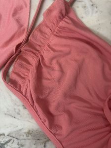 Y2k Pink butterfly Neck Back Tie Crop Top