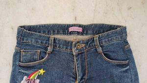 Cute Denim Shorts with Rainbow Patch