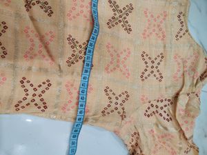 Peach kurti with unique print