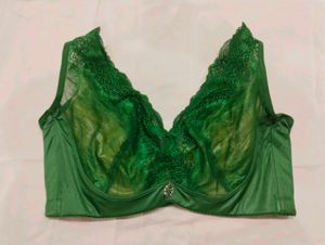 Elegant Green Lace Bra