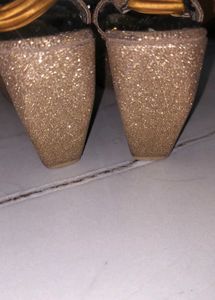 Sparkly Gold Embellished Slingback Heels