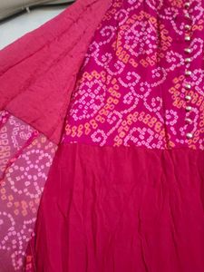 Anarkali Gown with Embroidered Jacket &amp; Dupatta