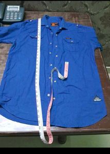 Blue Casual Shirt Mens 2xl Cotton