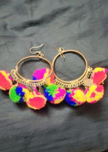 Fun Pom-Pom Hoop Earrings