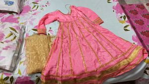 Pink Silk Anarkali