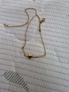 Delicate Gold Heart bar Necklace