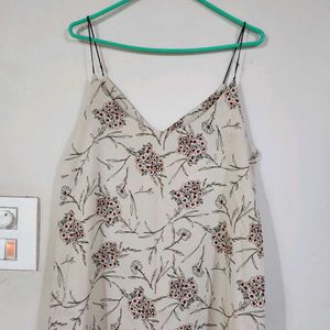 Floral Beige Midi Dress