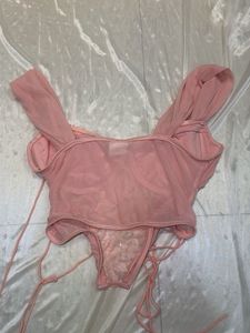 Pink Lace Corset Top