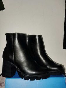 Black Heeled Ankle Boots For Woman