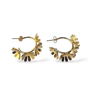 Gold Daisy Hoop Earrings