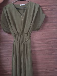 Olive Green Midi Dress - Poco