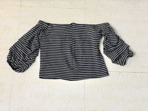 Striped Puff Sleeve Top