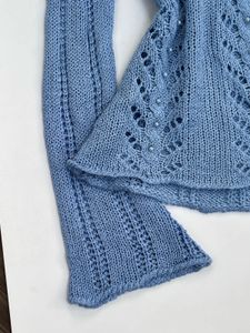 Y2K Beaded Cable-Knit V-Neck