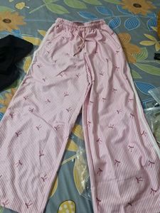 Pink Striped Drawstring Pants