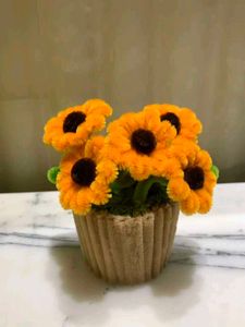 Artificial Sunflower Pot
