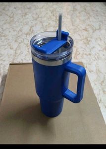 Durable Blue Tumbler with Straw