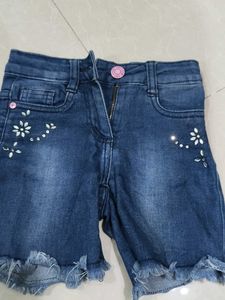 Sparkling Denim Shorts for Girls