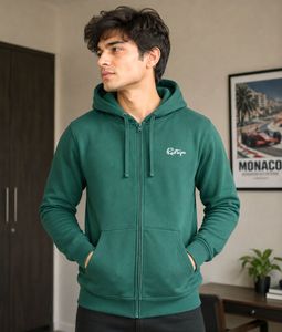 Red Tape Men's Green Zip-Up Hoodie