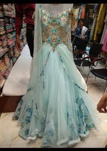 Diwali Sale- Engagement/ Sangeet Heavy Blue Gown