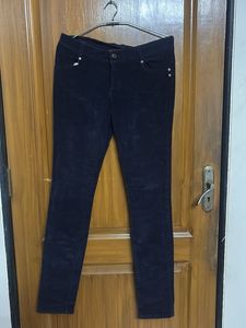 Dark Wash Corduroy Pants