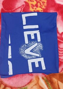 Believe Blue Graphic T-Shirt silky