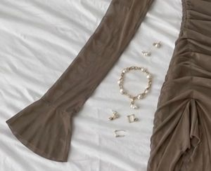 🥥Brown Sweetheart Neck Bodycon Dress