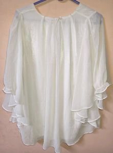 Sheer White Flowy Sleeve Top