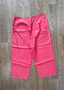 Coral Wide Leg Cropped Pants